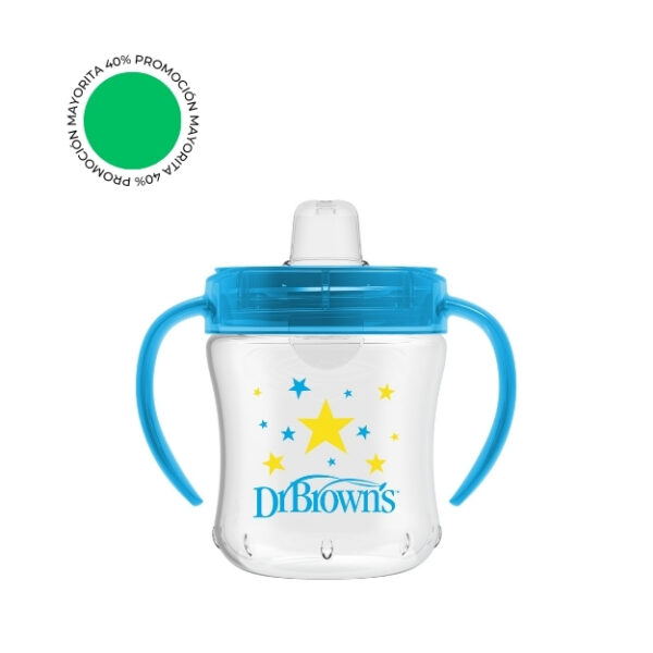 Vaso de Transición Antiderrame con boquilla Suave 6 oz/180ml color azul