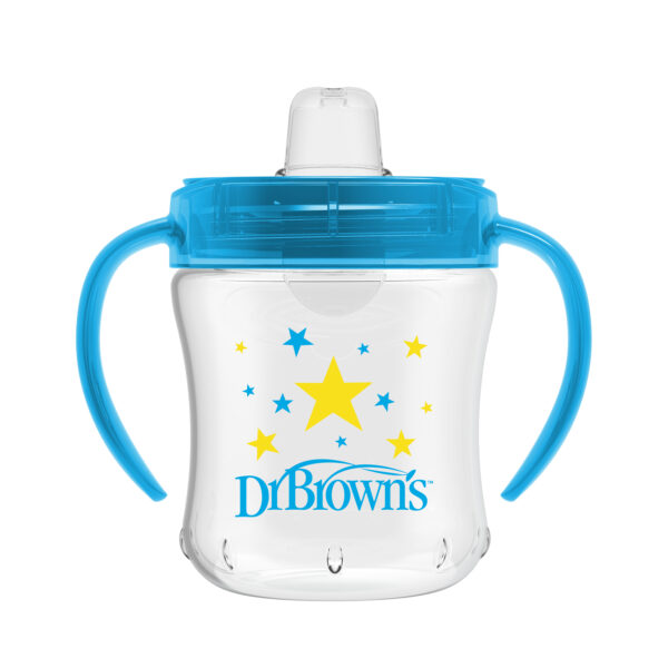 Vaso de Transición Antiderrame con boquilla Suave 6 oz/180ml color azul