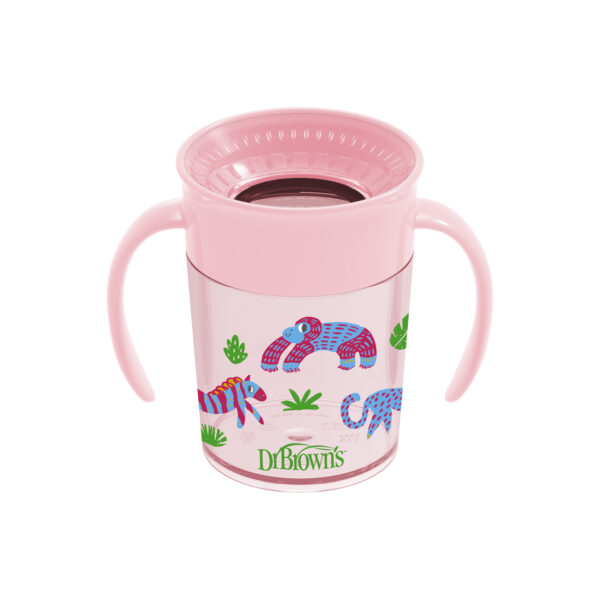 Vaso Con Asas “Cheers”, Rosa con estampado
