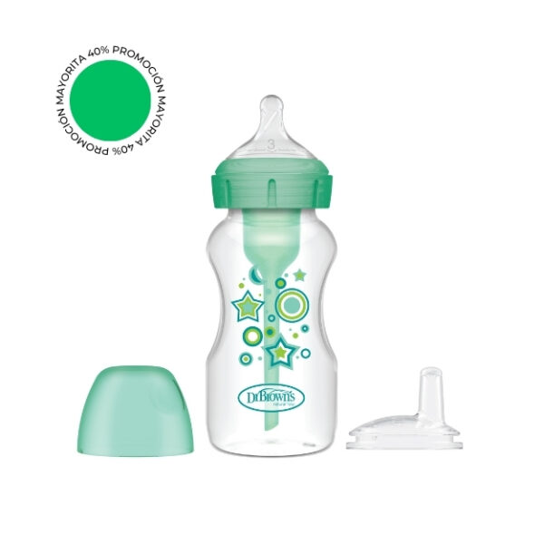 Kit de Transición 2 en 1 Boca Ancha Polipropileno 9oz Verde
