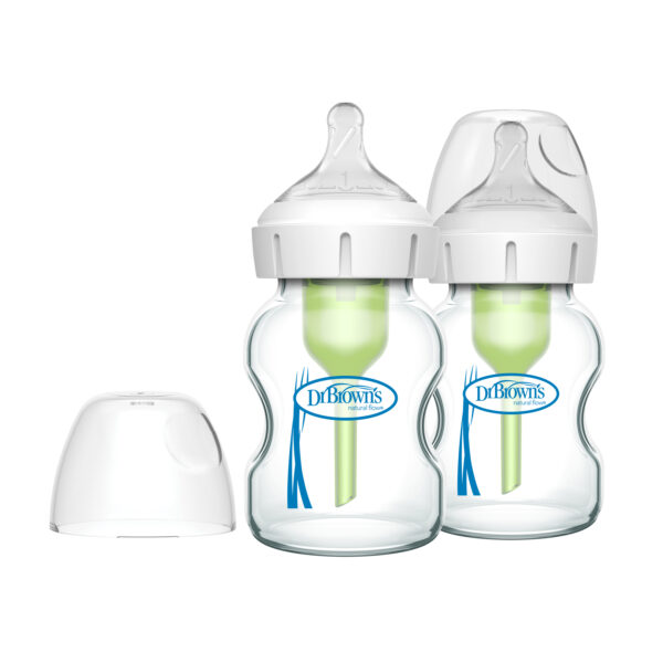 Set x2 Biberones Dr. Browns de Vidrio 5oz/150ml Boca Ancha