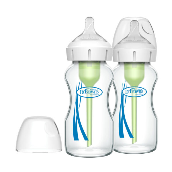 Set x2 Biberones de Vidrio Boca Ancha 9oz/270ml