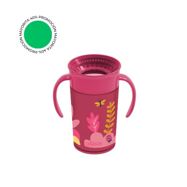 Cheers 360 con asas, 10oz/300 ml, mariquita rosa