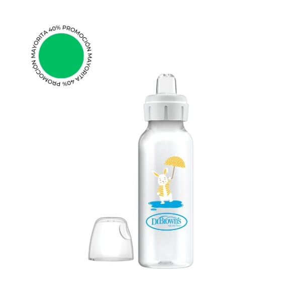 Biberón de Polipropileno de Transición Boca Estrecha con Boquilla - Conejo 8oz/250ml