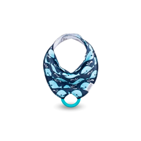 Babero bandana con mordedor de aprendizaje Ballenas