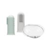Set x2 Cepillos dedal de silicona con estuche protector gris y verde