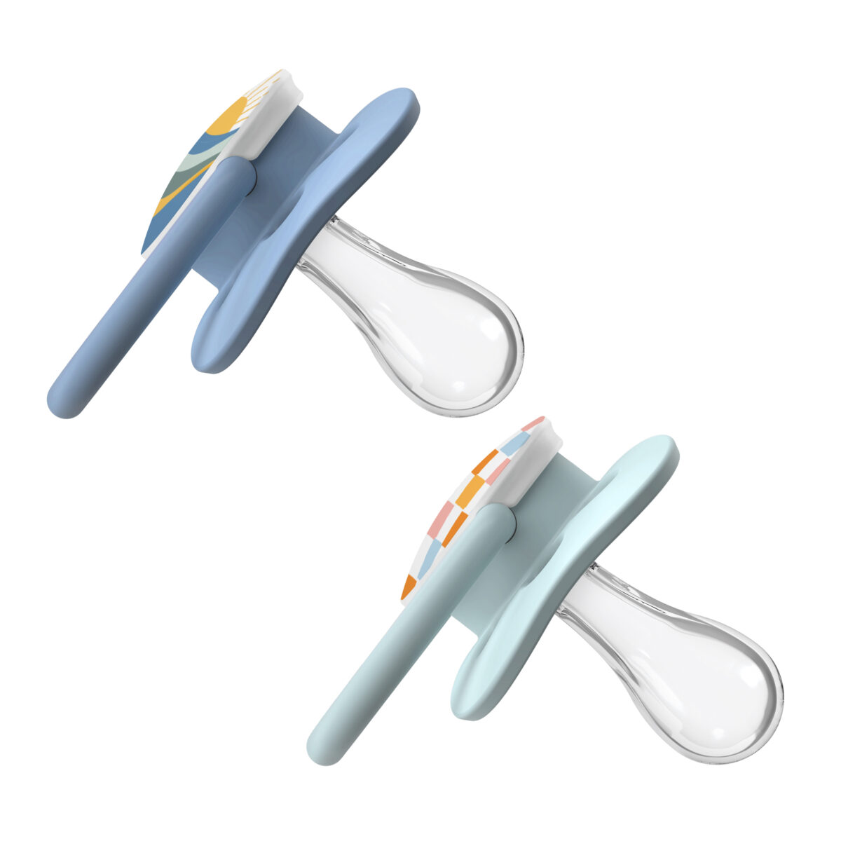 Set x2 Chupones Advantage de 0 a 6 meses - Diseño paisaje y tablero de ajedrez - Imagen 2