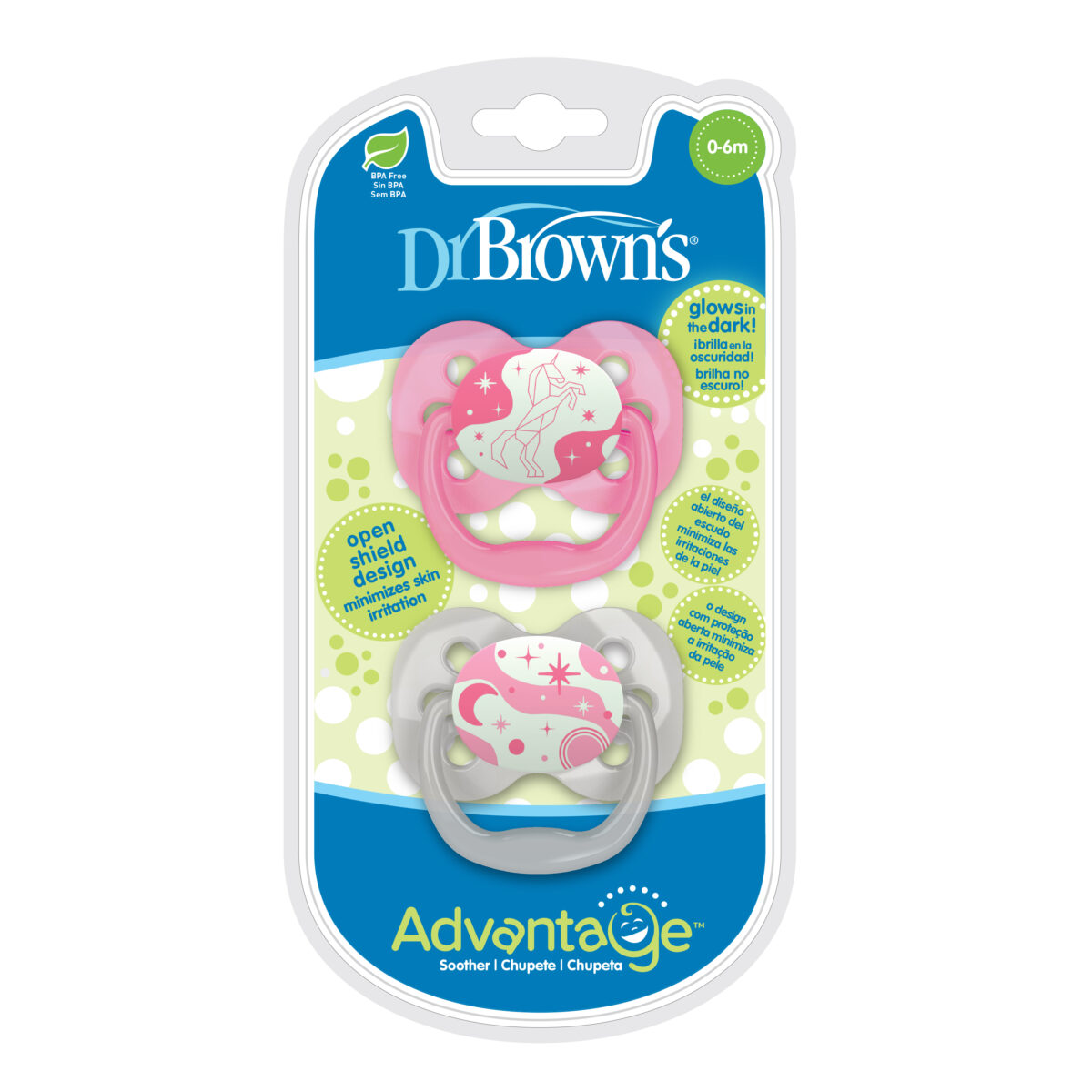 Set x2 Chupones Advantage de 0 a 6 meses - Lila y Rosa - Imagen 3