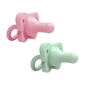 Set 2 Chupones de Silicona Happy Paci verde y rosado