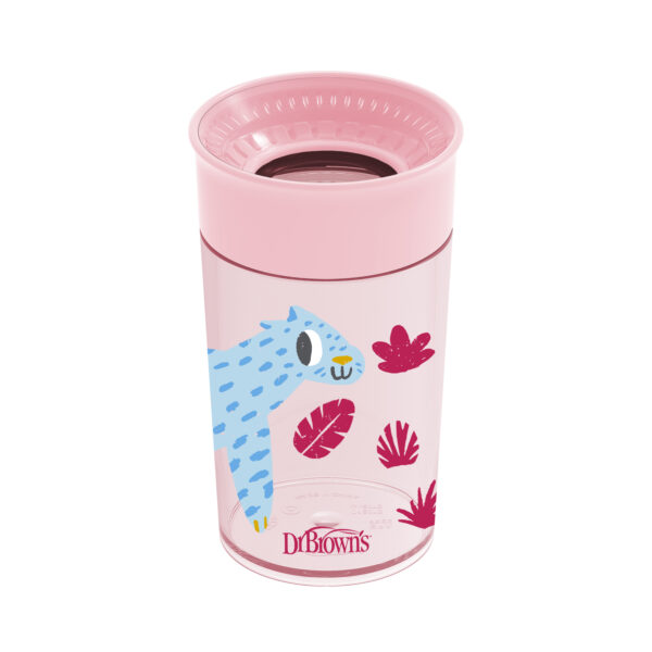Vaso CHEERS 360° de 10 oz/300ml color rosa estampado