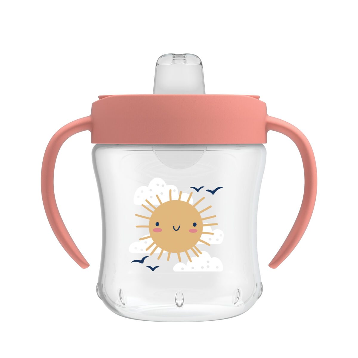 Vaso de Transición Antiderrame con boquilla Suave 6 oz/180ml color rosa