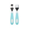 Set de cuchara y tenedor de agarre suave - Celeste