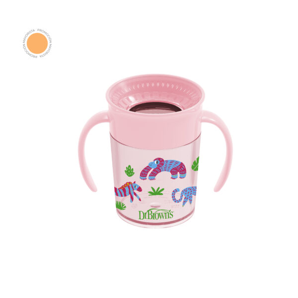 Vaso Con Asas “Cheers”, Rosa con estampado