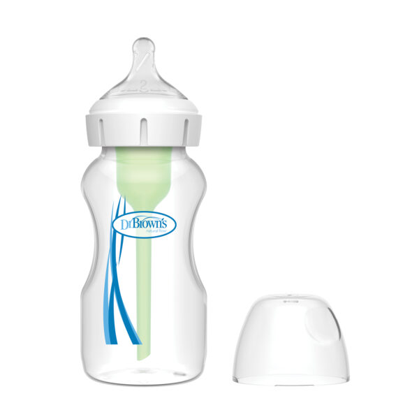 Biberón Options+ Boca Ancha Polipropileno de 9 oz + Tetina de nivel 2
