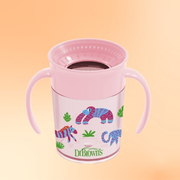 Vaso Con Asas “Cheers”, Rosa con estampado