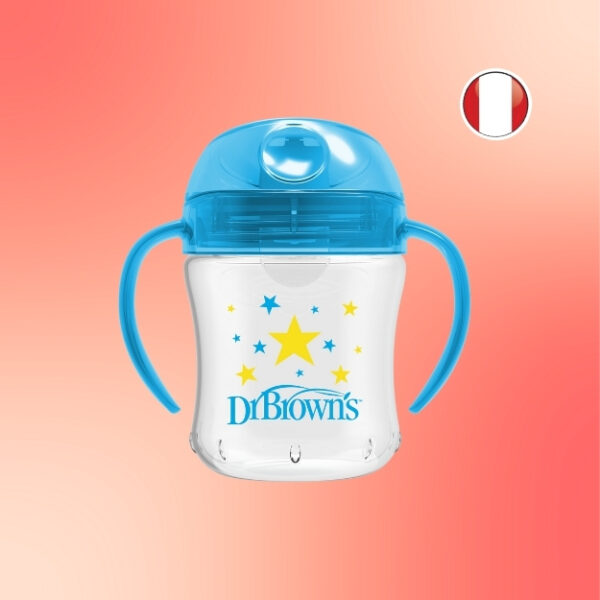 Vaso de Transición Antiderrame con boquilla Suave 6 oz/180ml color azul