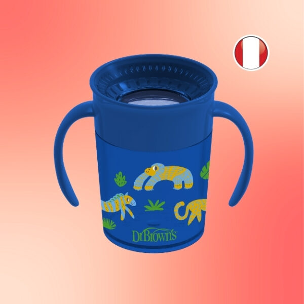 Vaso Con Asas “Cheers”, Azul estampado