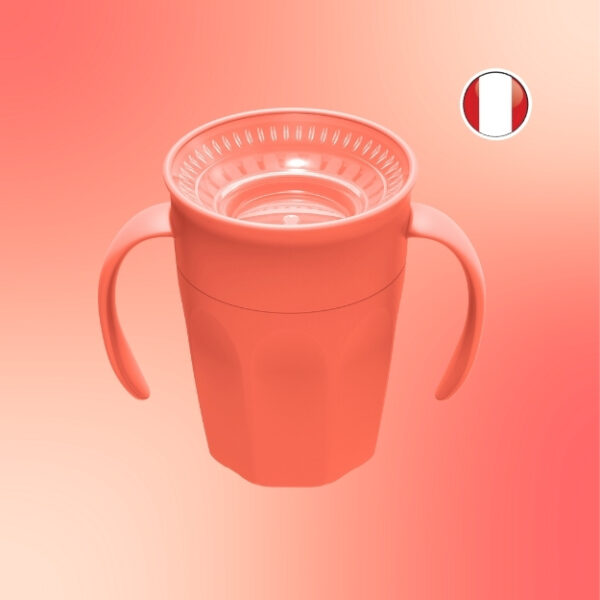 Vaso de Transición Antiderrame 7oz - Coral