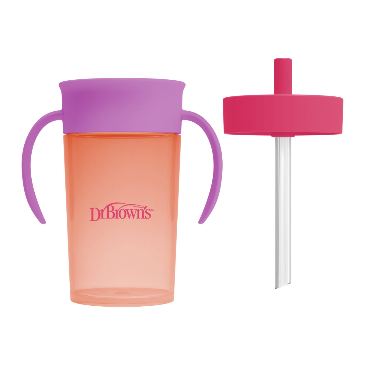 Vaso de Transición, de vaso 360º a Pajita de 10oz/300ml - Rosa