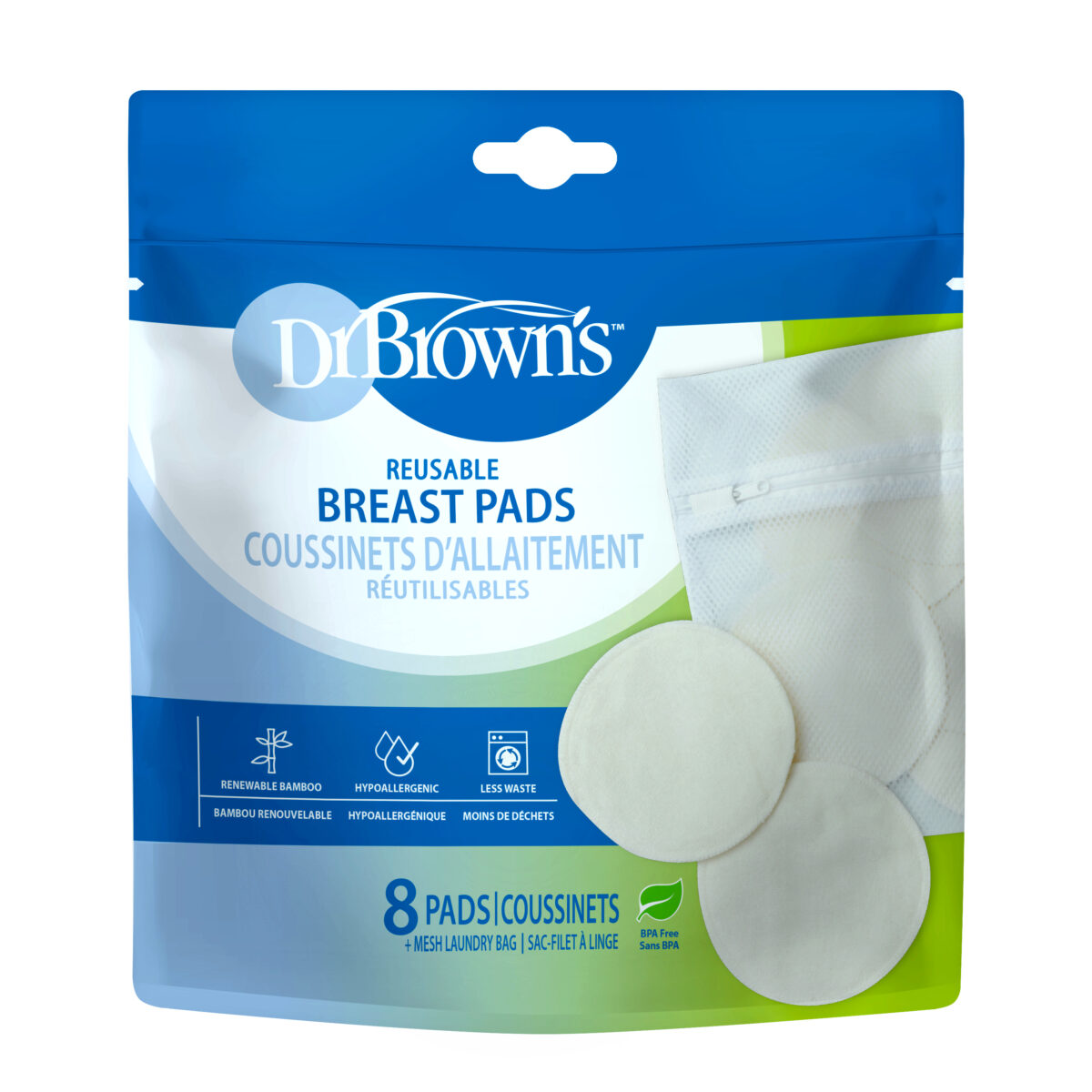 Almohadillas Lavables con bolsa, paquete de 8