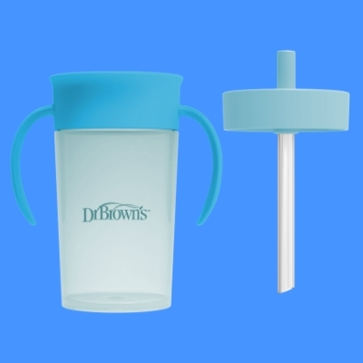 Vaso de Transición, 360º a Pajita de 10oz/300ml - Verde agua